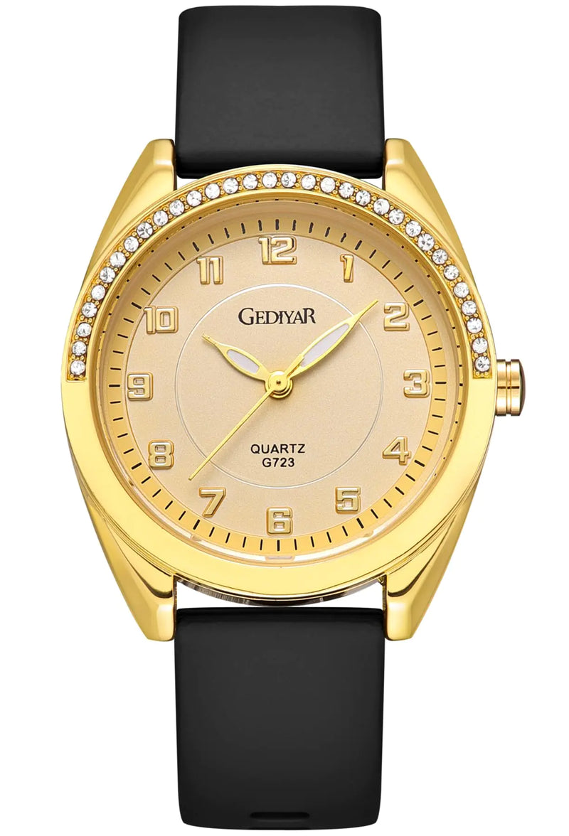 NursePro Gold Waterproof Analog Watch with Silicone Strap