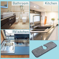 Grey Faucet Absorbent Mat for Kitchen & Bathroom