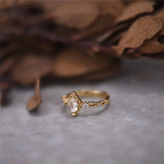 Gilt Inlaid Crystal Ring Jewelry Design