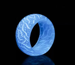 Colorful Pattern Glow Stainless Steel Ring